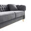 Canapé de salon Chesterfield en velours capitonné, canapé l 84,25 po, gris clair