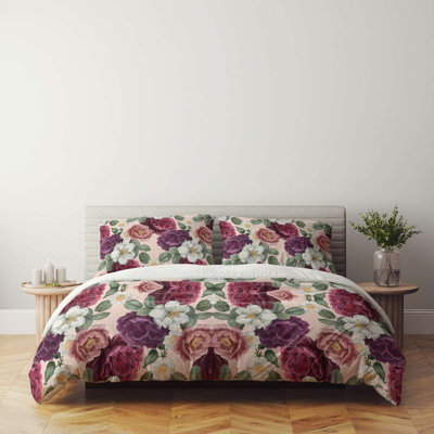 Ensemble de housse de couette très grand super (3 pièces), mélange de 100% polyester et coton, housse de couette 102,4 po x 86,6 po | 120 taies d'oreiller, lavable à la machine, enveloppes, literie élégante et confortable pour une expérience de sommeil luxueuse