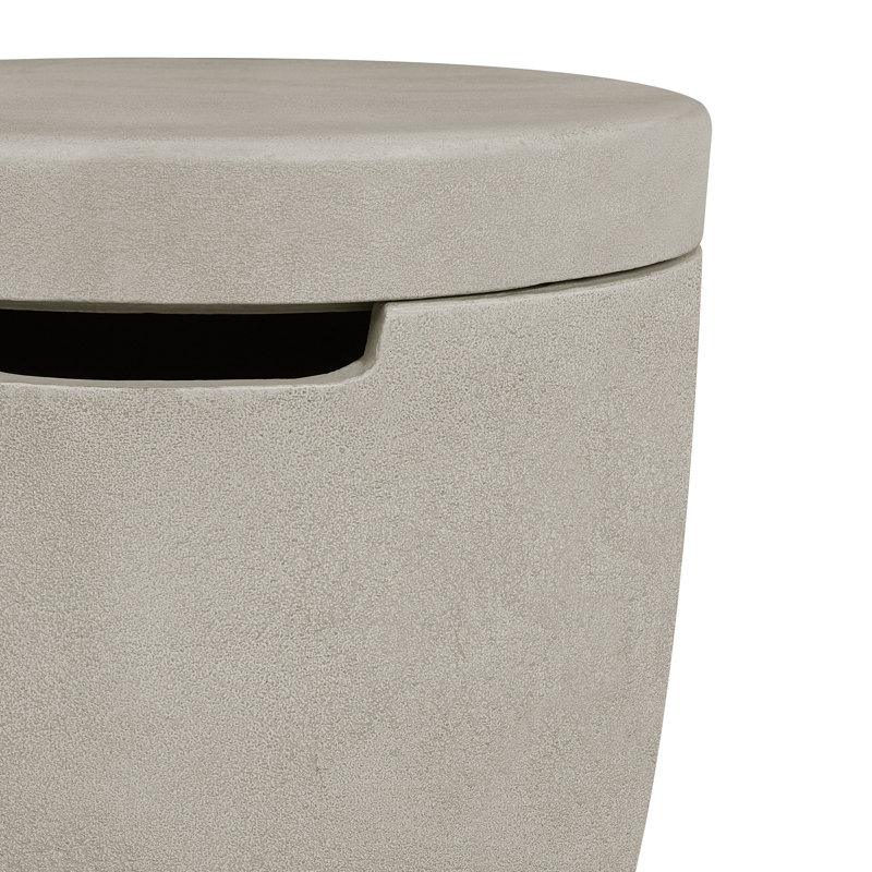 Eldora 20" Round Concrete Propane Tank Cover and Side Table by Real Flame, Fog
