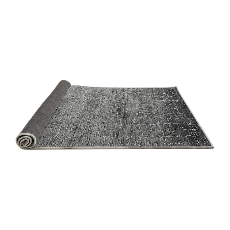 Tapis gris Mid-Century moderne 322, Rond 3 pi