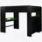 Full Size Kohlton Bunk Bed With Height-Adjustable Desk,Wardrobe,Ample Storage Space,And RGB Light, Green(OLD SKU:LT000266AAG)-1505425014