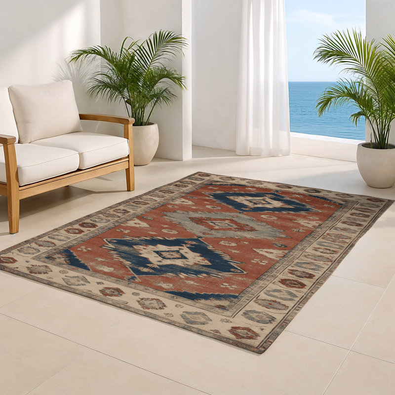 Tapis intérieur et extérieur brun Overdyed, Rectangulaire 2 pi x 3 pi