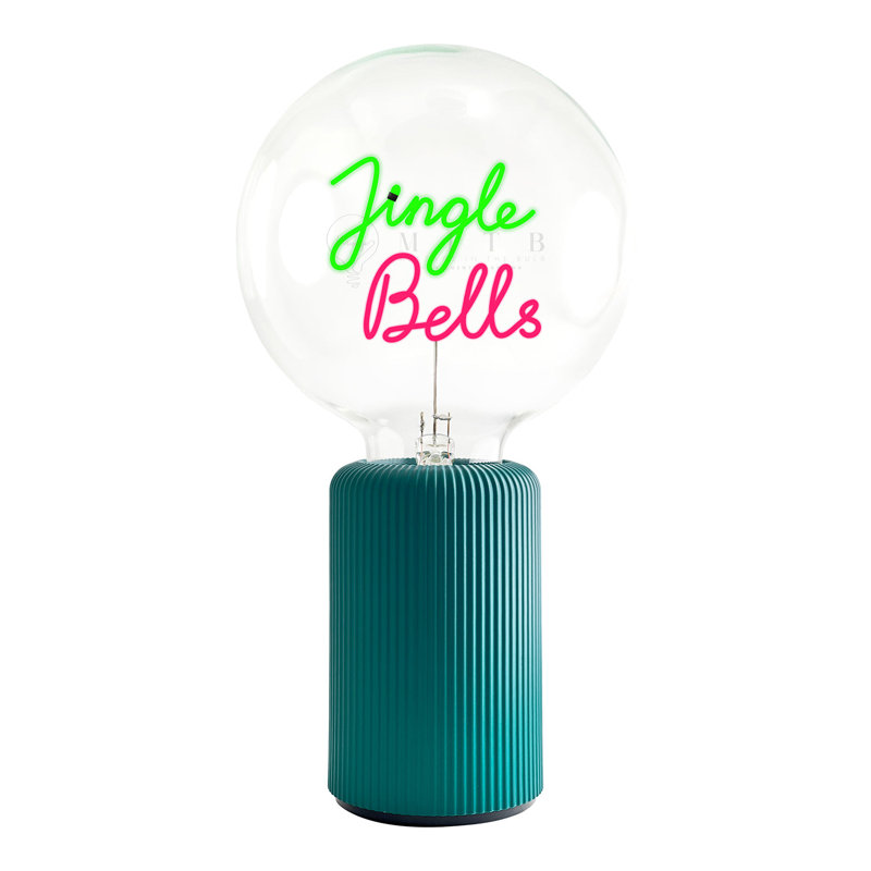 Ampoule JINGLE BELLS verte / rouge avec lampe de table PORTABLE Pop Nomad, Vert, H 19 po x l 4,92 po x P 13 po