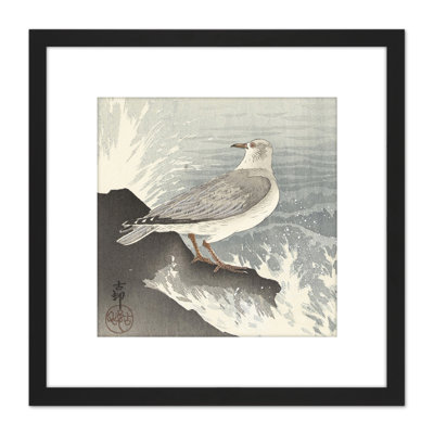 Seagull On Rock Japanese by Ohara Koson - Single Picture Frame Painting