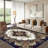 Traditional Multicolor Medallion Area Rug with Non-Slip Rubber Backing, Washable Tufted Polypropylene Indoor/Outdoor Rug-1265564726
