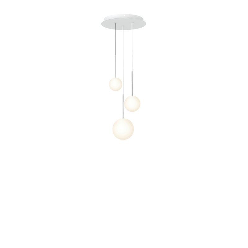 Lustre suspendu sphère Bola, H 109 po x l 17 po x P 17 po, Chrome