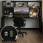 Bureau rectangulaire en bois massif noir, bureau-118342336