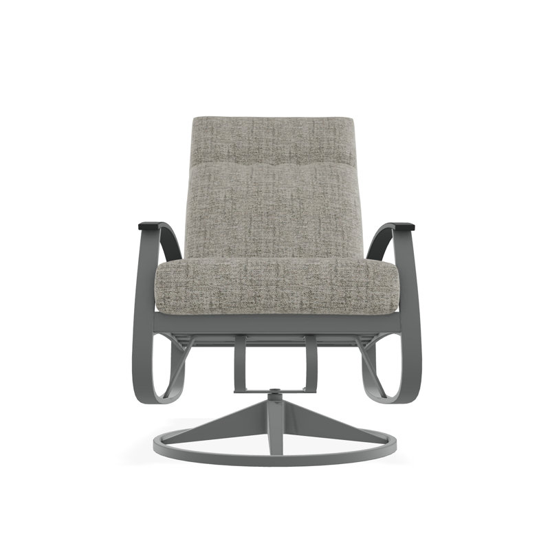 Belle Isle Outdoor Lounge Chair, Graphite, Grasscloth Cloud