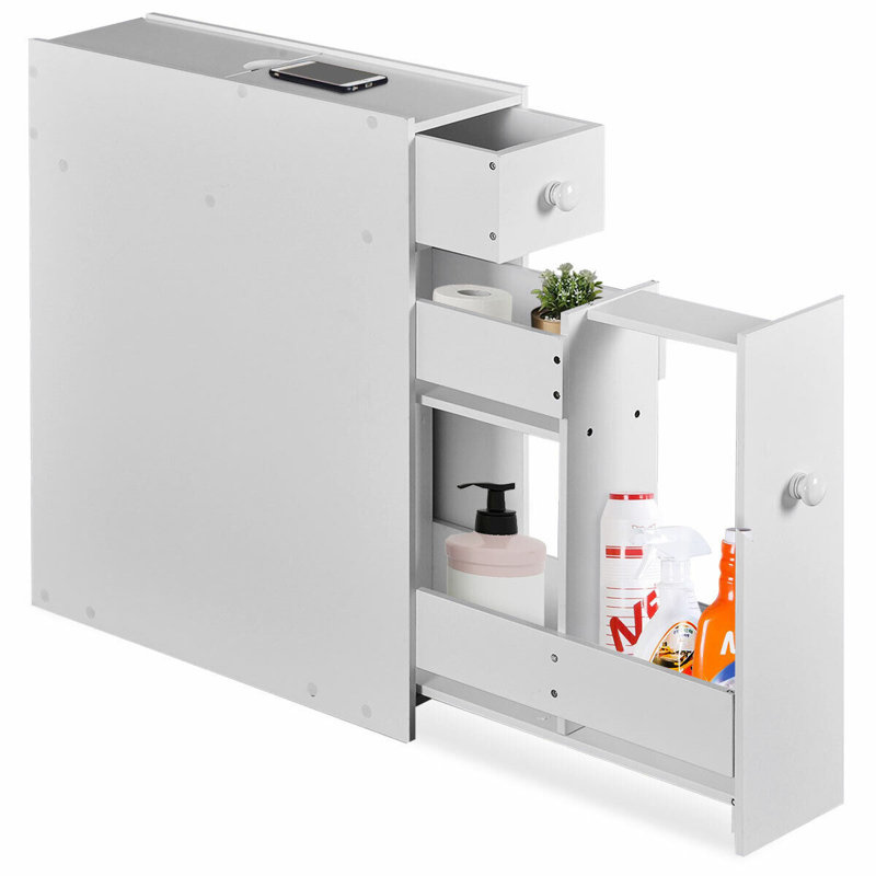 Freestanding Linen Cabinet, White