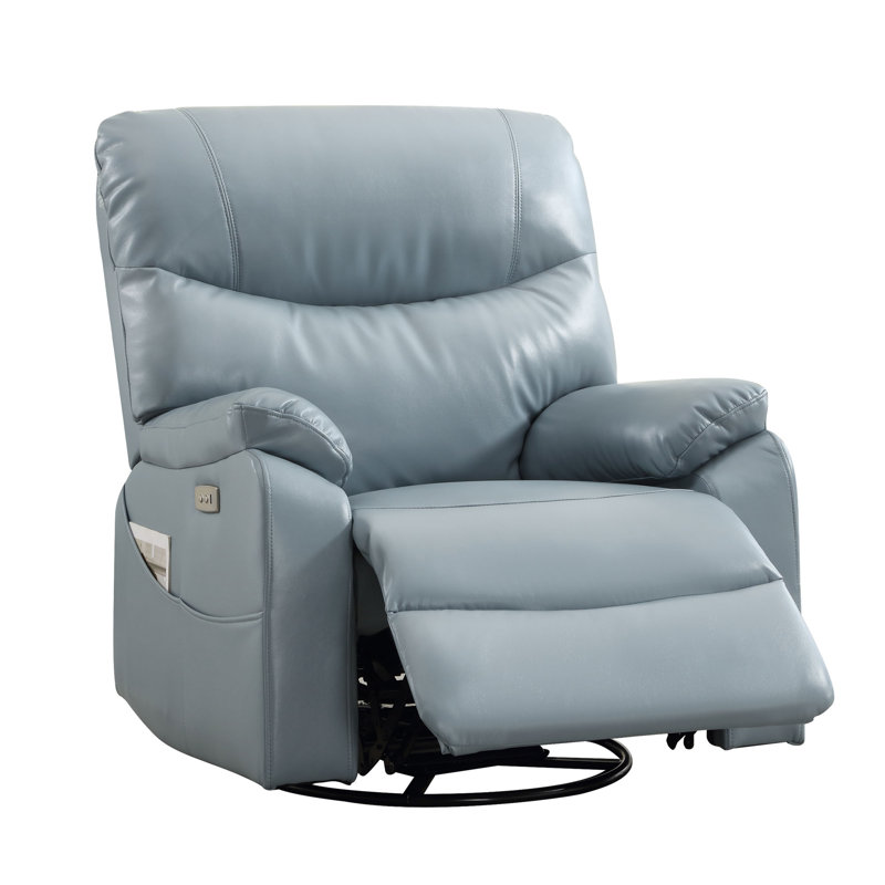 Fauteuil inclinable pivotant Ringwold, Assortiment de cuir bleu