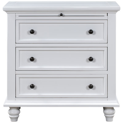 27.6'' Painted Nightstand With Pull-Out Tray