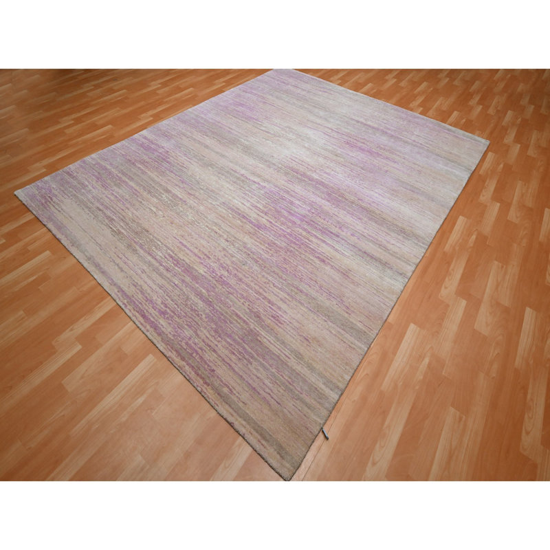 Tapis horizontal en laine pure noué à la main 8 pi 1 po x 10 pi 3 po Fuscia 00E2D9052C8E428295978710EC44C5A1