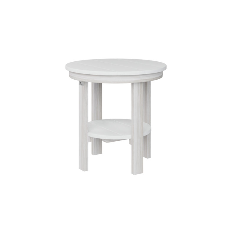 Table de salle à manger ronde Berlin Gardens, 21" H x 21.5" W x 21.5" D, Blanc, Coquille de mer