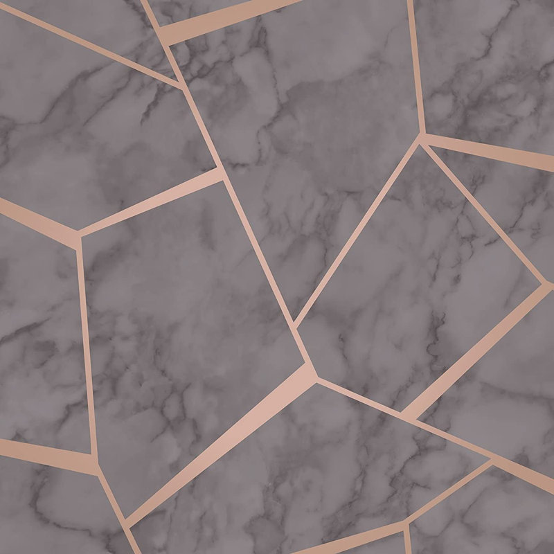 Fractal 10m x 53cm Metallic Wallpaper Roll, Charcoal