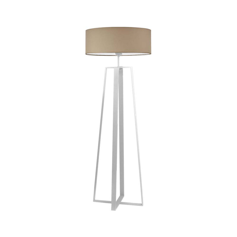 Arnessa 158cm Traditional Floor Lamp, White, Beige