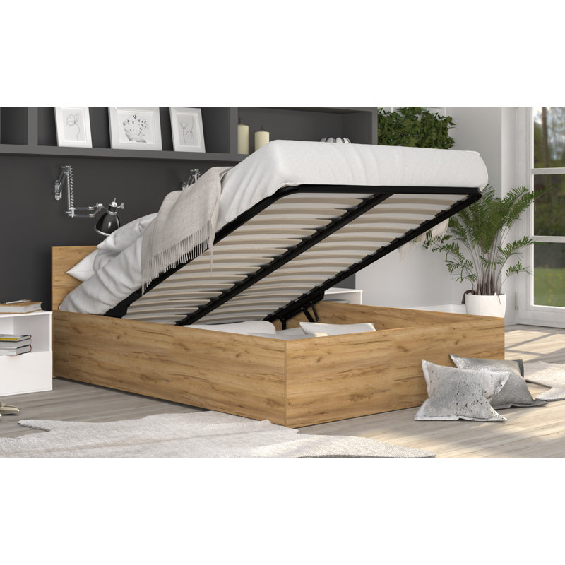 Audrienna Solid Wood Bed, Oak, European Kingsize (160 x 200cm)