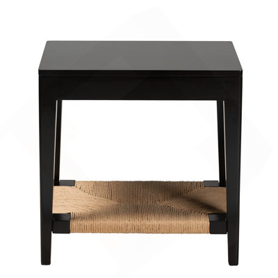 Table de bout en bois avec une tablette ouverte