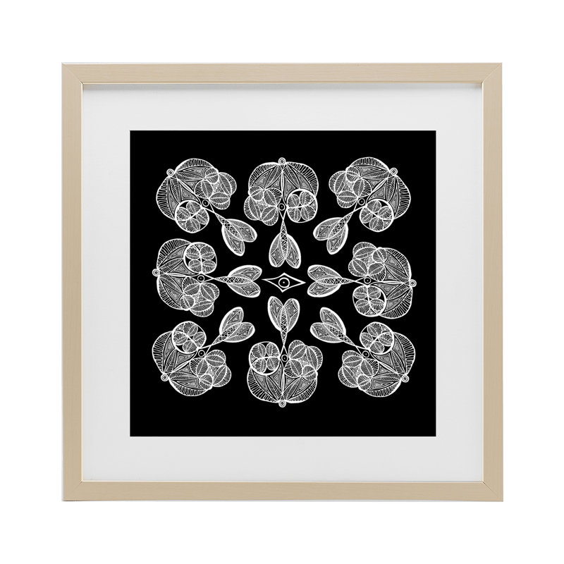 «Rounded Symmetry Elementals», impression sous verre encadrée, design par El Perkin, H 13 po x l 13 po