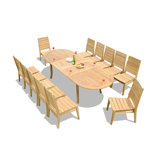Charleston Outdoor 13 - Piece Teak Dining Set