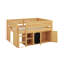 Lit mezzanine double avec armoire de rangement et tableau noir-969640810