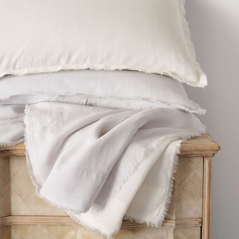 Faye Linen Duvet Cover, Plaster, King Duvet Cover