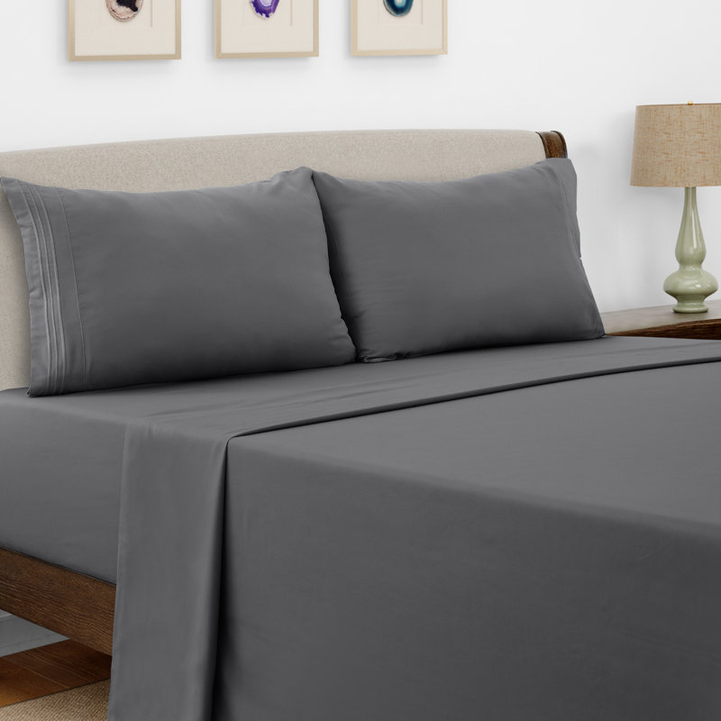 Lux Decor 6-Piece Ultra-Soft Microfiber Sheet Set Deep Pocket Fitted Sheet, Wrinkle & Fade-Resistant, Hotel Quality Bedding