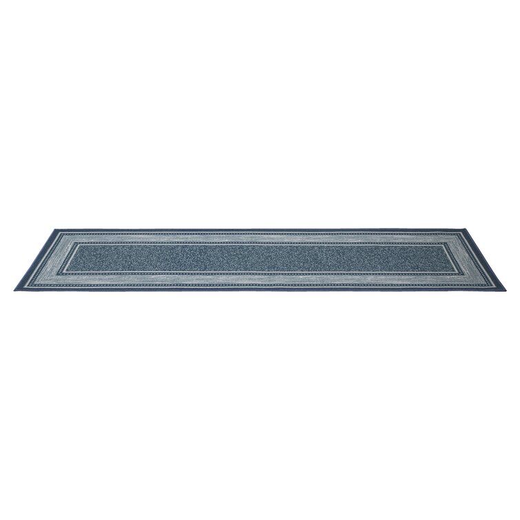 Ottomanson Ottohome Non-Slip Rubberback Bordered 3x10 Indoor Runner Rug, 2'7 inch x 9'10 inch, Light Gray