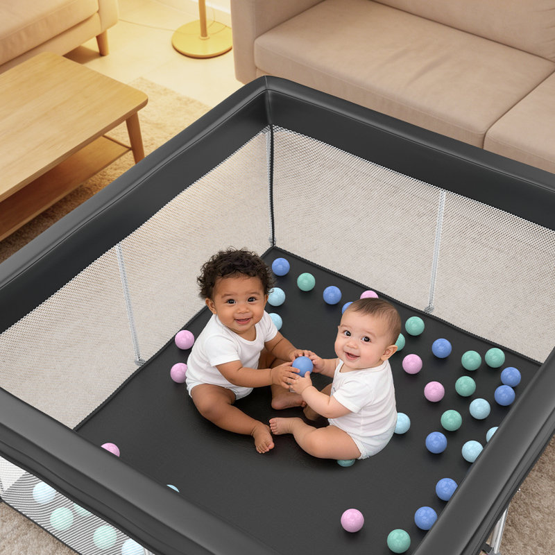 Parc pliable pour bébé, 50"×50", pour tout-petits