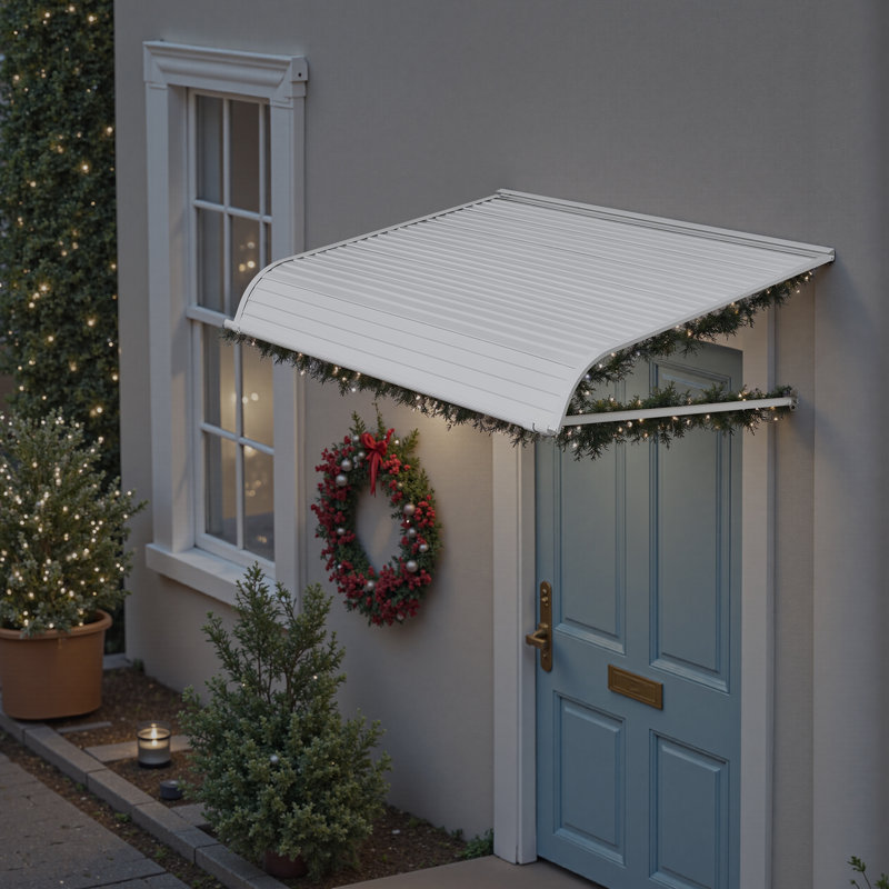 Auvent pour fenêtre avec auvent en alliage d'aluminium antirouille, H 20,08 po x l 47,99 po x P 41,97 po