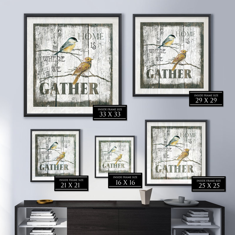 «Gather Home», reproduction de cadre photo sur papier, H 26,5 po x l 26,5 po x P 1,5 po