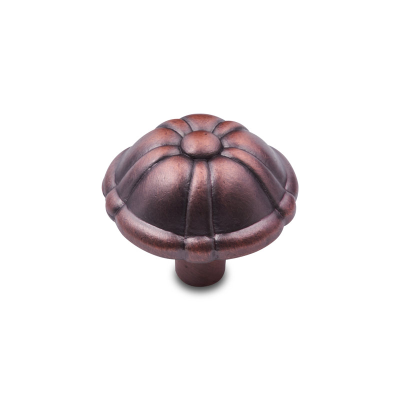 Petal Flower Knob CK Series, Distressed Copper, 1.25" Knob Diameter