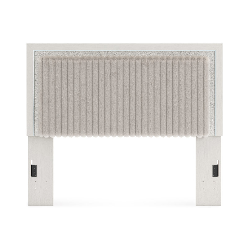 Grande tête de lit tapissier Ravalori, Blanc, Grand lit