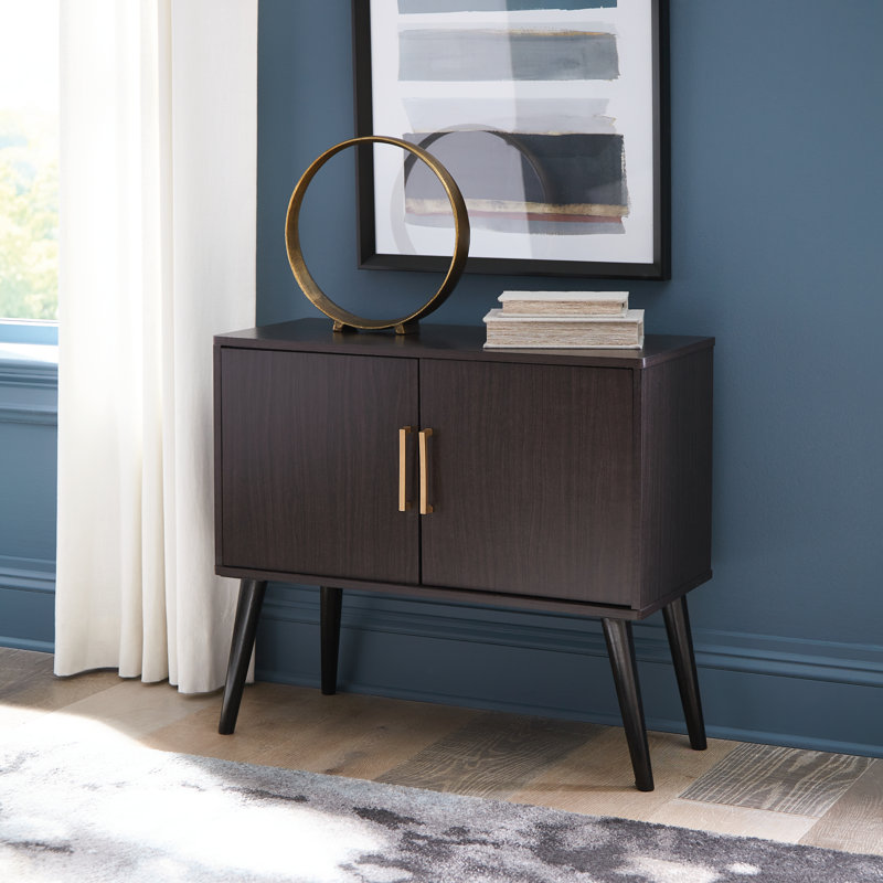 Mahit Accent Cabinet, Gold, Dark Brown