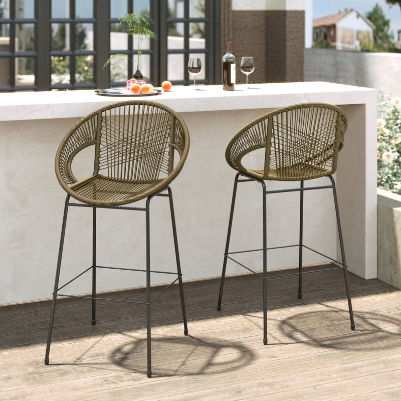 Extérieur de 2 sièges en simili, fabriqué en PE, pour une bonne expérience, détails tissés exquis, cadre, emplacement polyvalent dans la construction de patio, conception confortable, motif élégant,