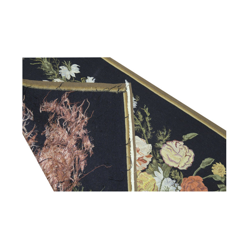 Hand-Knotted High-Quality Multi-Colored and Green Area Rug