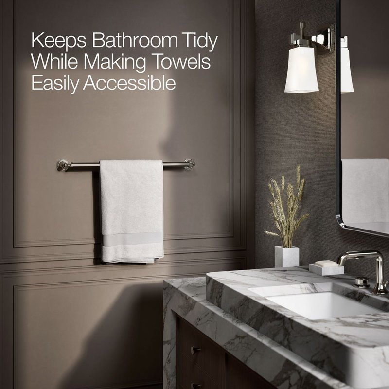 Pinstripe® 20.25" Wall Mounted Towel Bar, Vibrant Polished Nickel, 24"W