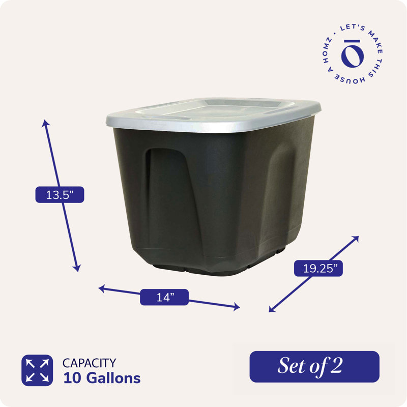 Homz Plastic Storage Tub & Tote