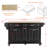 Kitchen Island with Rubber Wood Countertop, Spacious Storage, and 5-Wheel Mobility for Enhanced Functionality and Convenience in Dining Areas.-1531358873