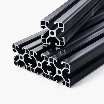 4PCS 23.6 in (600 mm) T Slot 4040 Aluminum Extrusion Profile, European Standard Anodized Linear Rail, High-Strength Extruded Aluminum Rail for 3D Printer, CNC Machine DIY, Laser Engraving, Black