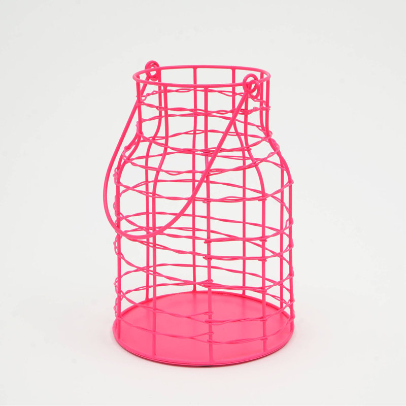 Funk Fusion Lantern, 9" H x 6.5" W x 6.5" D, Pink