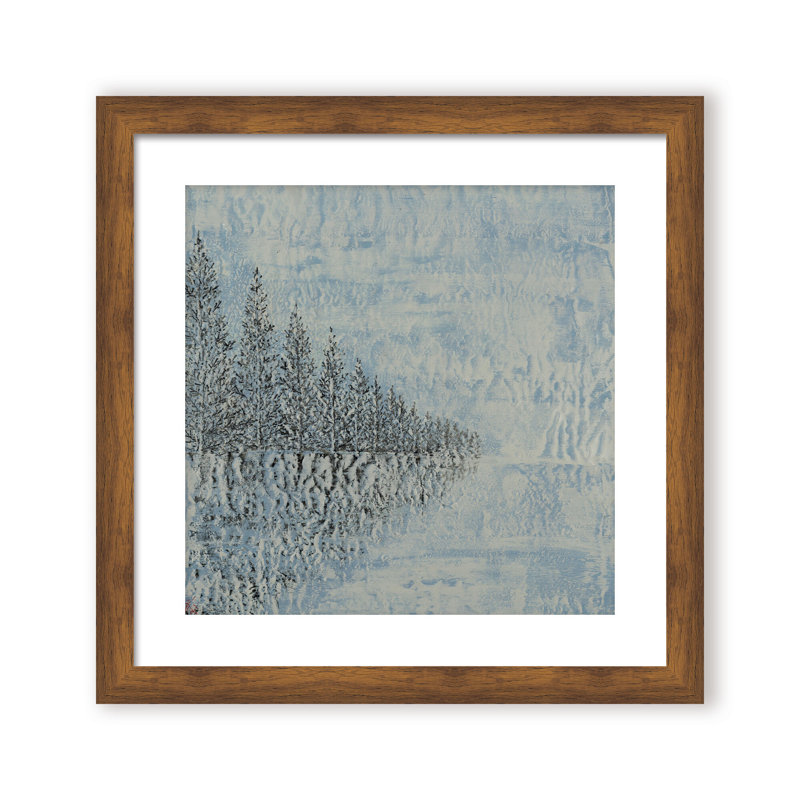 Nature Inspired "Frozen Serenity" Canvas Wall Art By , 30" H x 30" W, Framed Print, Black