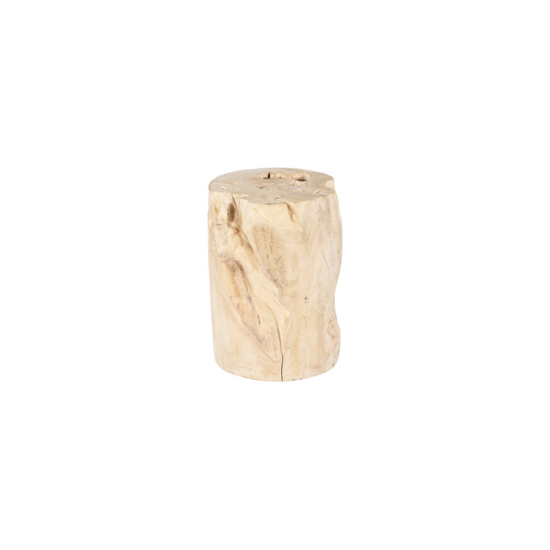 Bleached Solid Wood Accent Stool