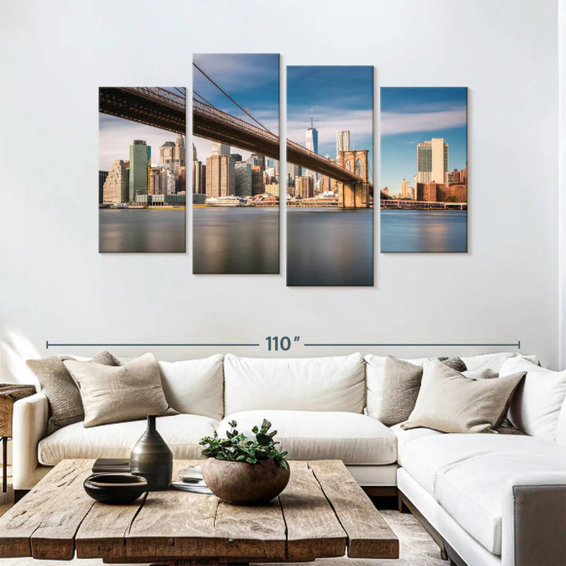 Nicci reliant le pont de Brooklyn, H 54 po x l 84 po