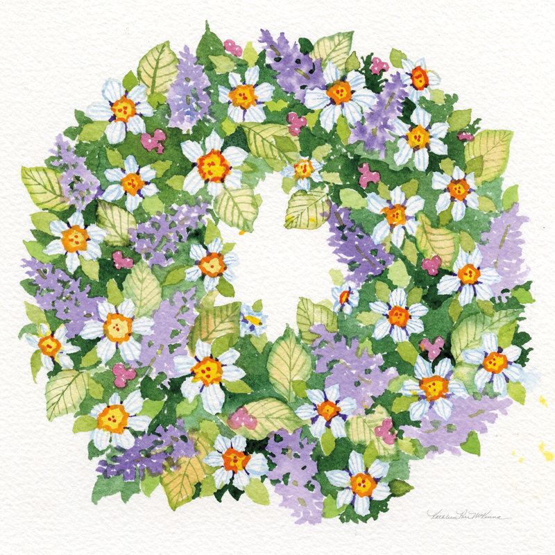 Spring Wreath IV by Kathleen Parr McKenna - Wrapped Canvas Print, 122cm H x 122cm W x 3.8cm D