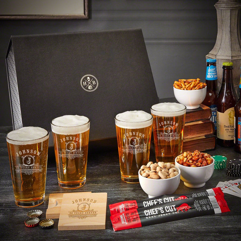 Ensemble de 13 pièces panier à bière Signature - verres et collations personnalisées, Oui
