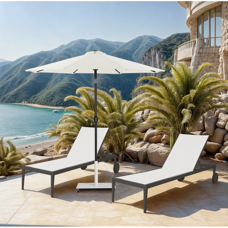 Parasol de patio en tissu / aluminium avec base Chavelle