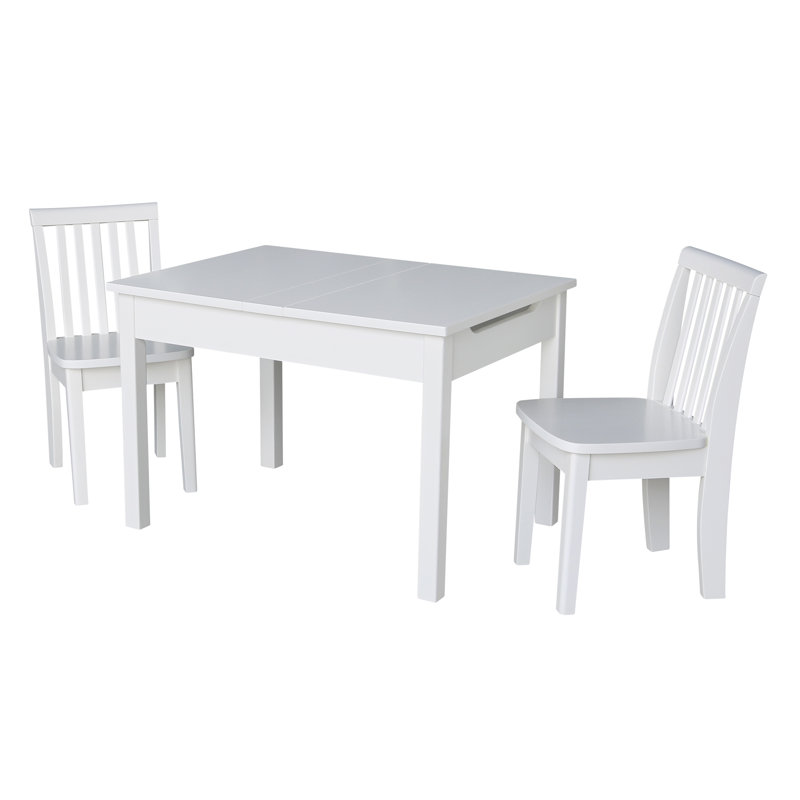 Rozanne Kids Solid Wood Play Or Activity Table and Chair Set, White