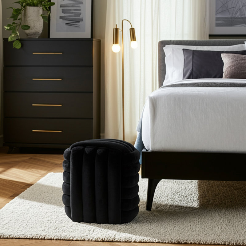 Repose-pieds Luxury Velvet Knot, Noir, noir, noir, noir