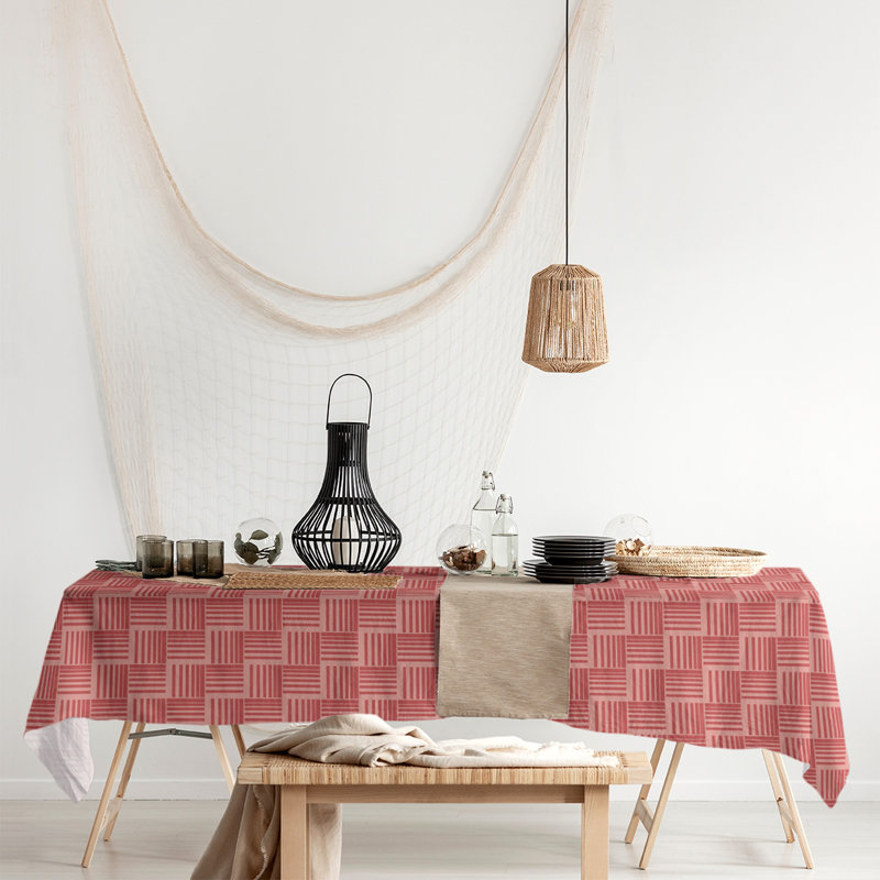 Rayures nattes classiques Nappe, Rouge pâle