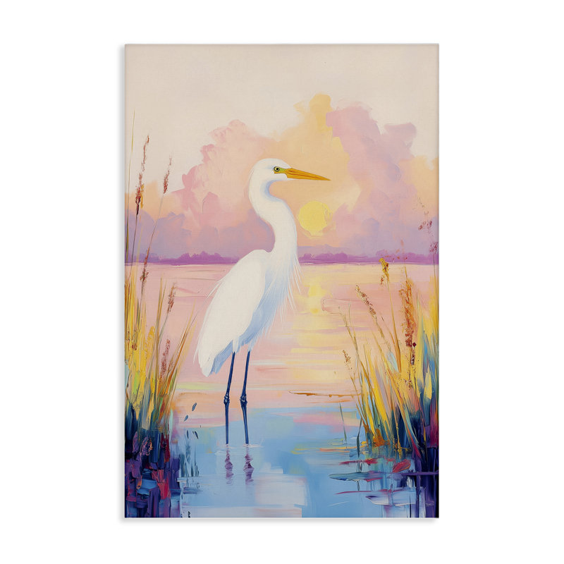 «Egret under Beaming Sunset» par Arlington Prints, H 24 po x l 16 po
